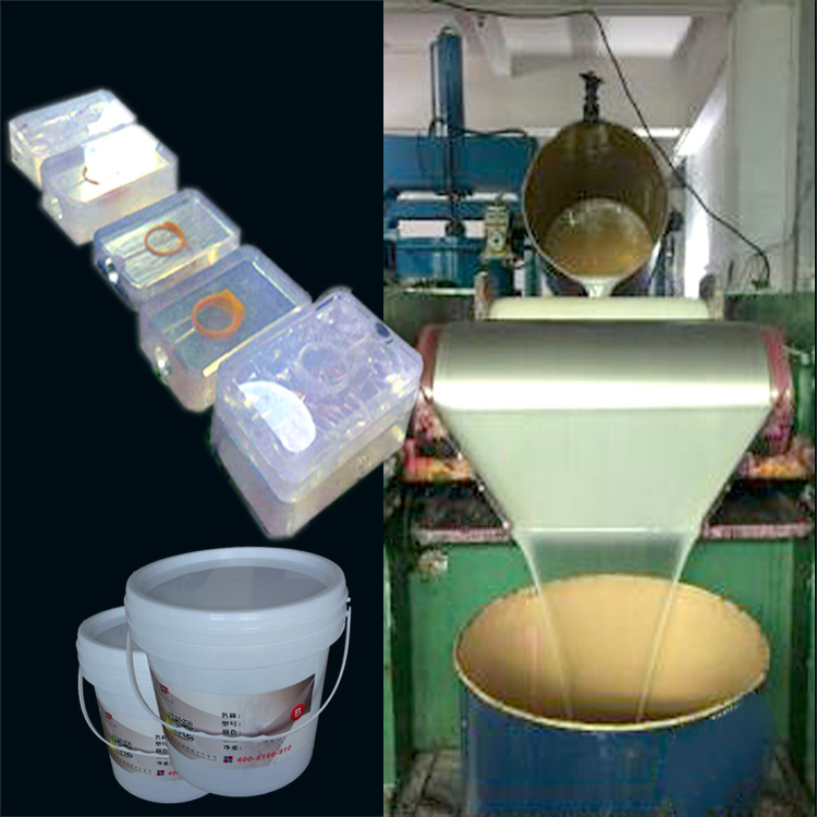 Two-component liquid transparent silicone